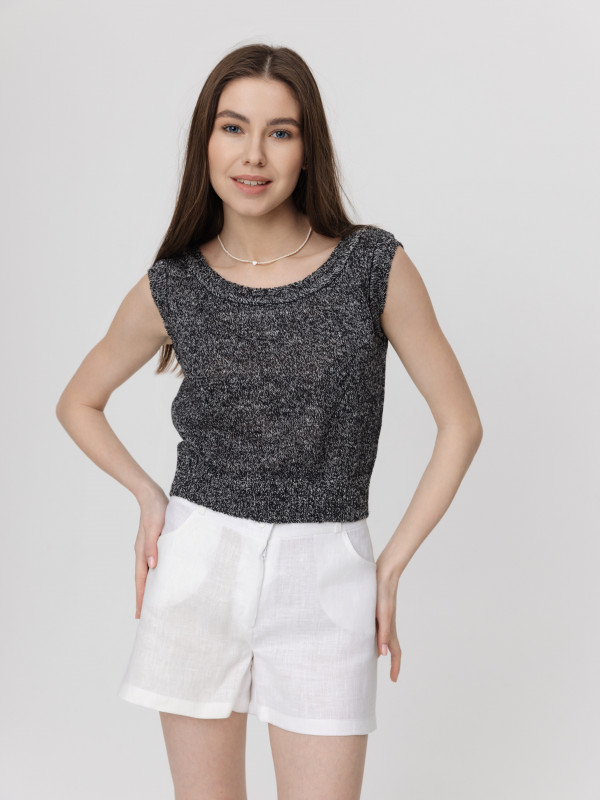 Изображение Блуза-топ 8-110 черный меланж