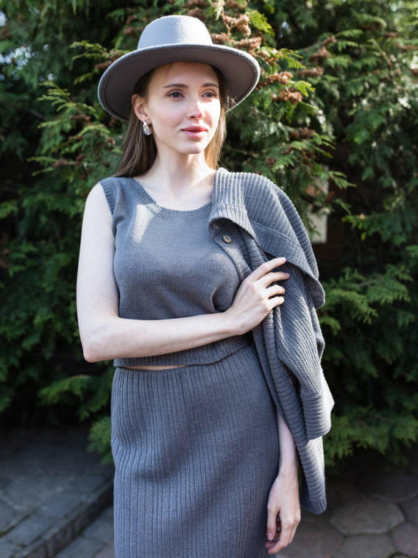 Изображение Блуза-топ 8-110 стальной