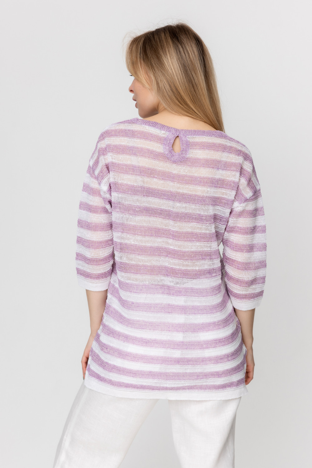 Джемпер из льна 4-317 фиалка меланж