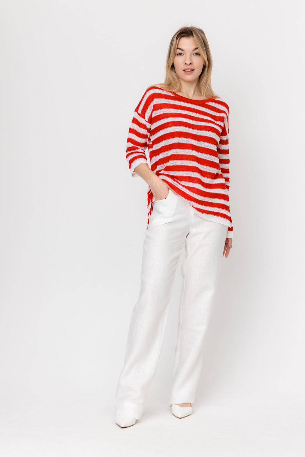 Джемпер из льна 4-317 кармен меланж