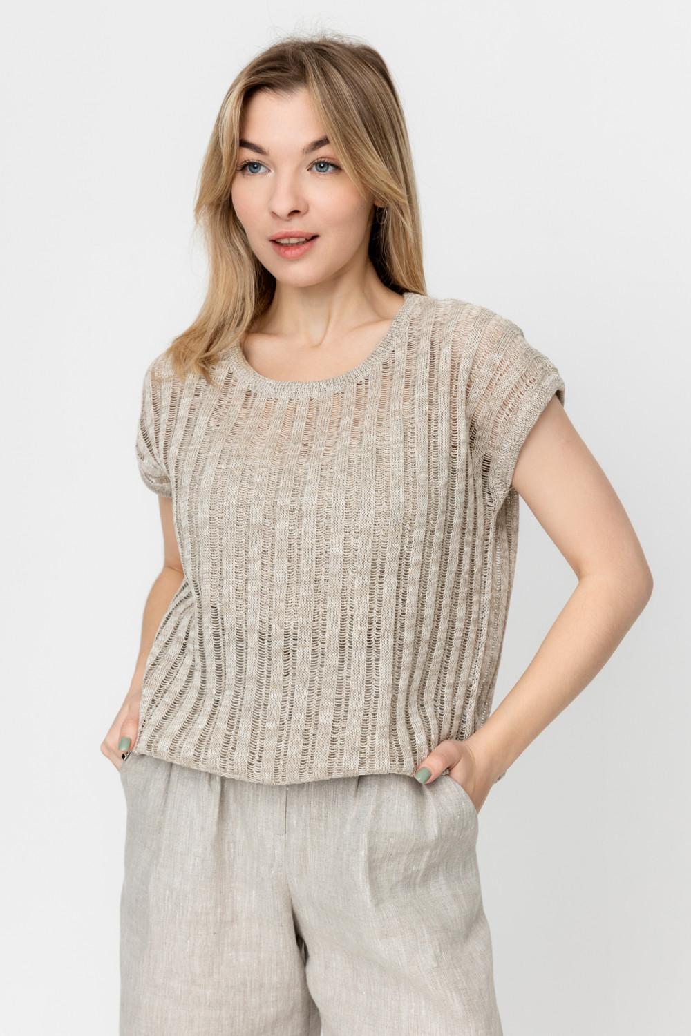 Блуза-топ льняной 8-109