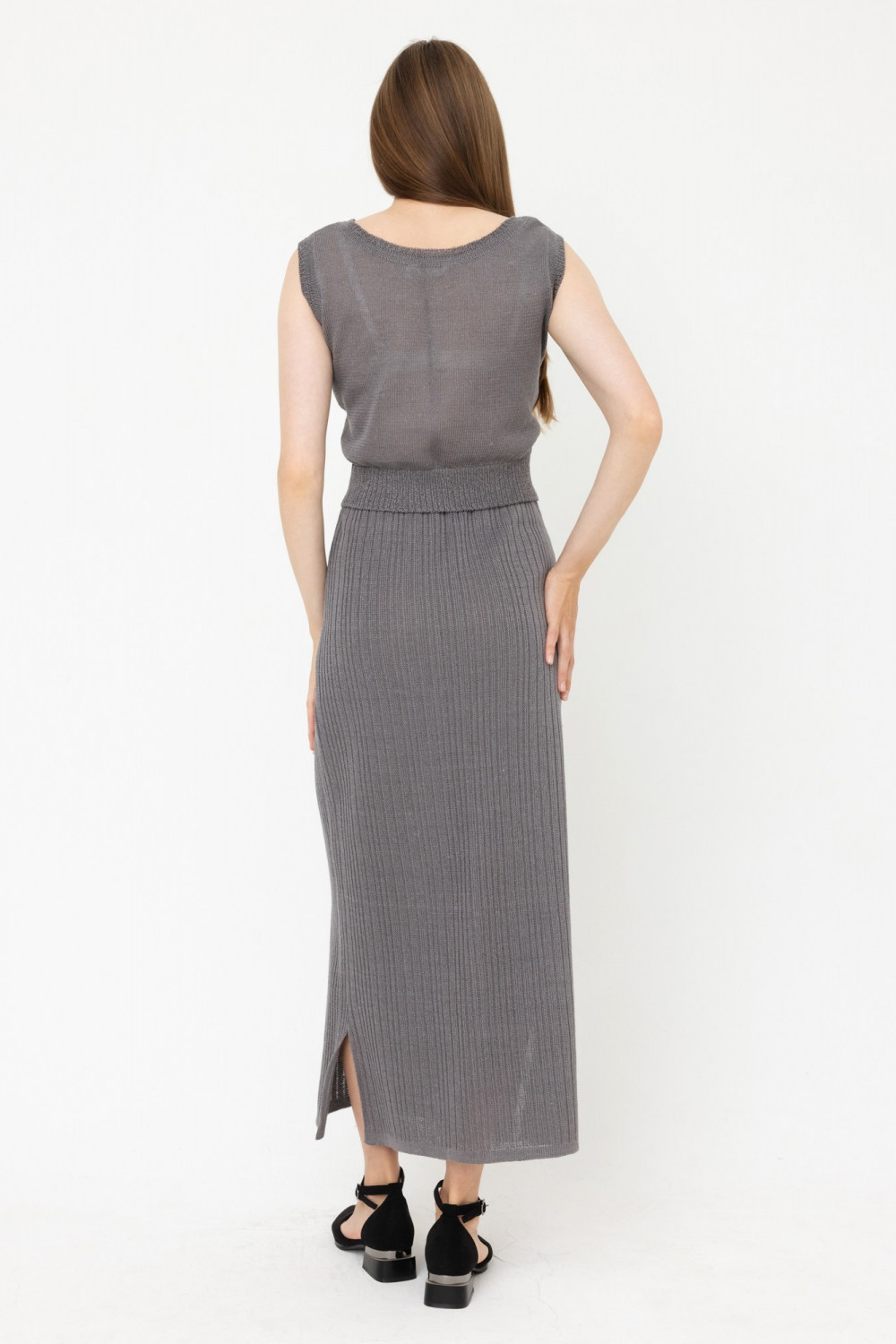 Блуза-топ 8-110 стальной