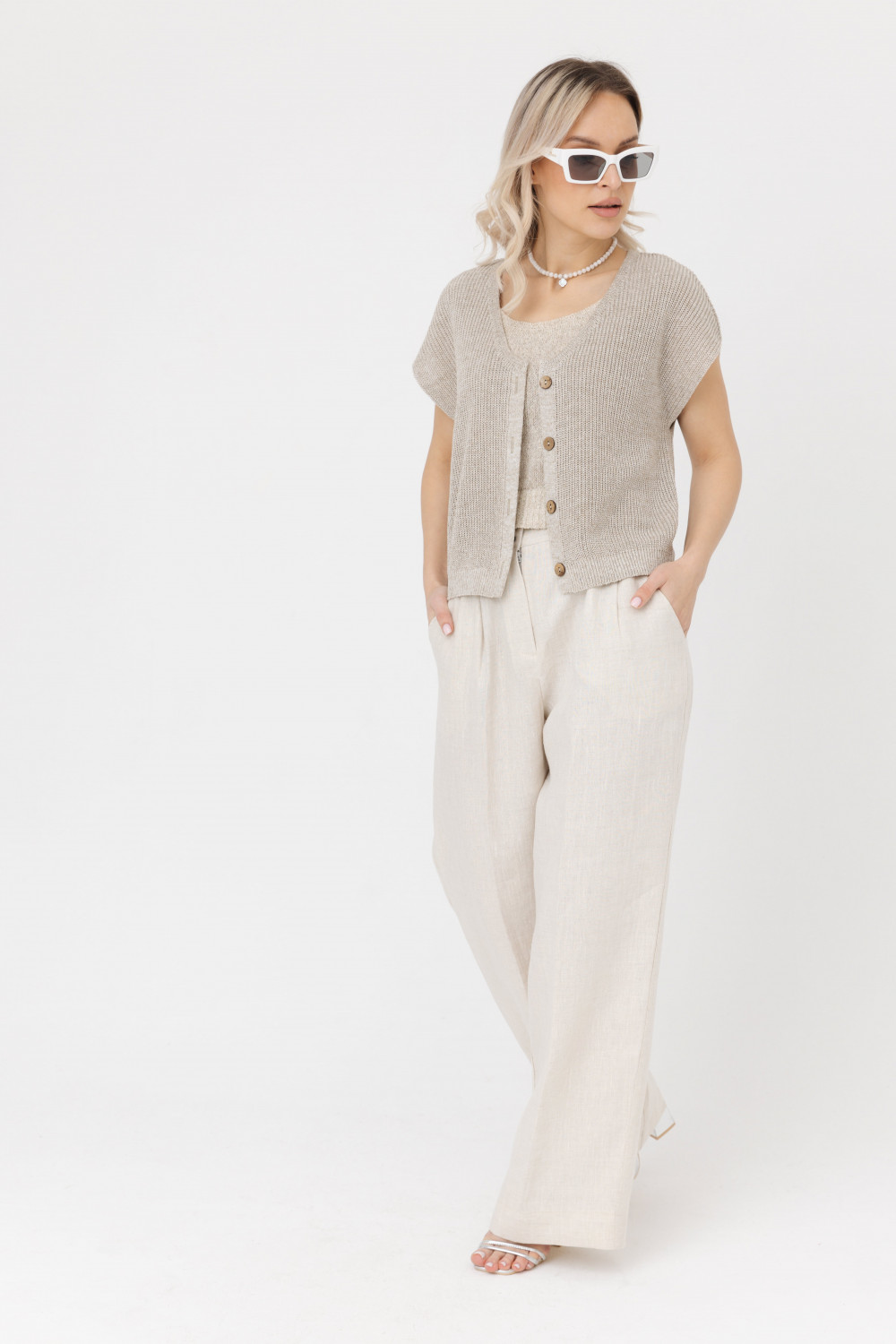 Жилет из льна 7-44