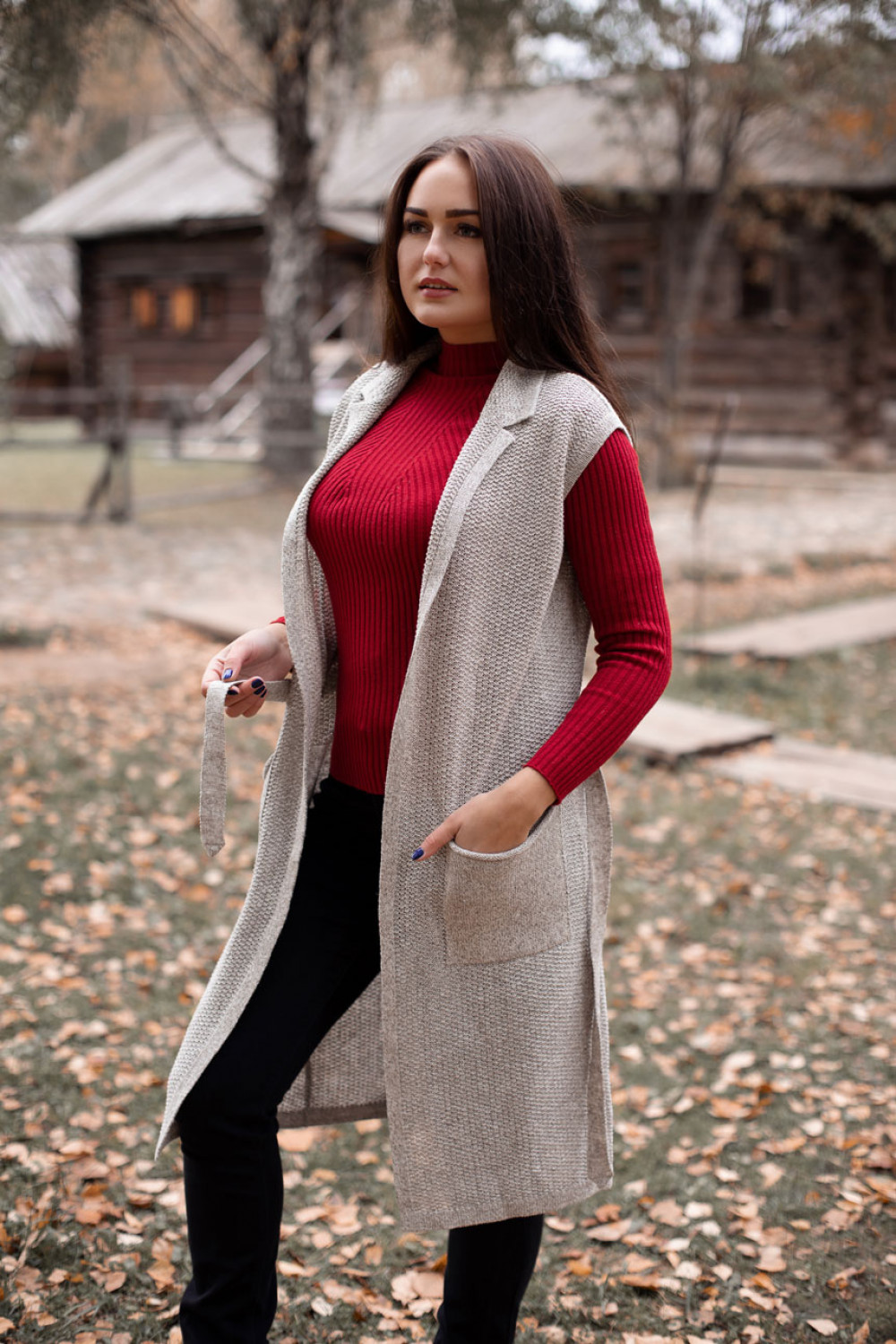 Жилет из льна 7-29