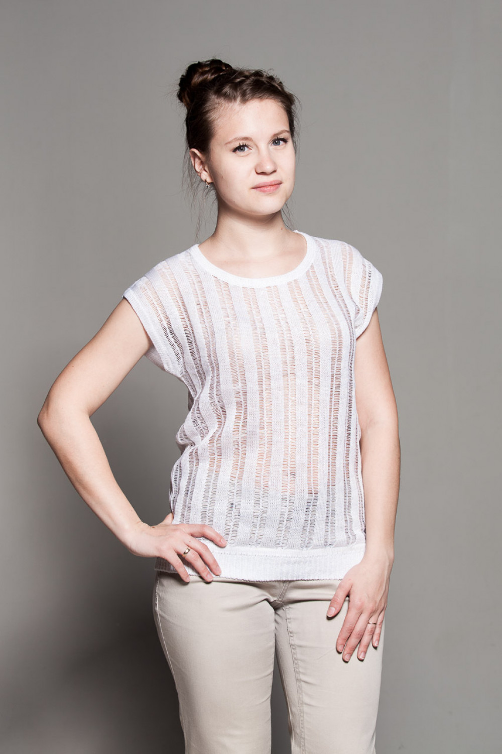 Топ из льна 8-72 белый Топ из льна 8-72 белый